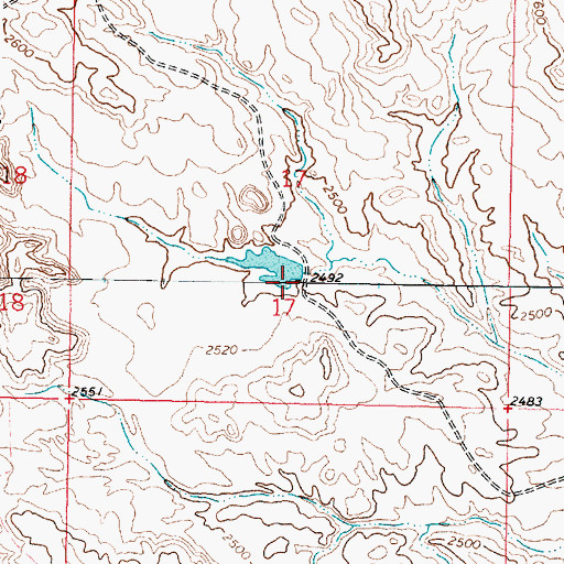 Topographic Map of Harold Number 1 Dam, MT