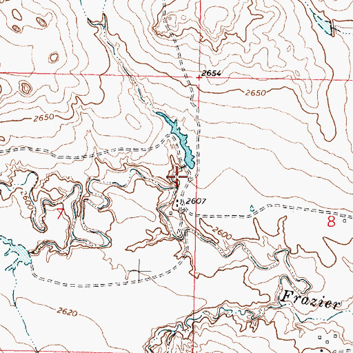 Topographic Map of N E Olsen Number 1 Dam, MT