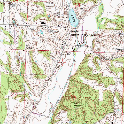 Topographic Map of Arbor Acres Lake, AR
