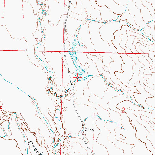 Topographic Map of Cherry Creek Number 10 Dam, MT