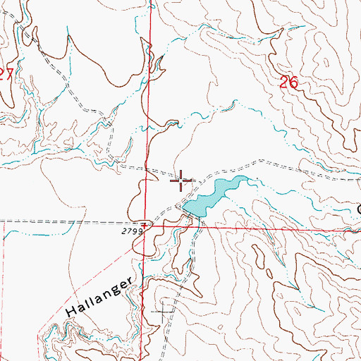 Topographic Map of Cherry Creek Number 4 Dam, MT