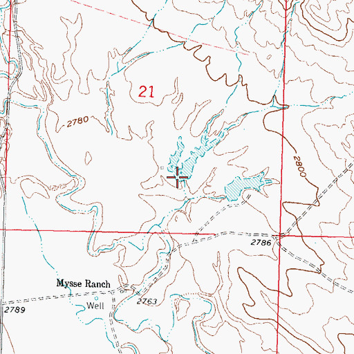 Topographic Map of Cherry Creek Number 2 Dam, MT