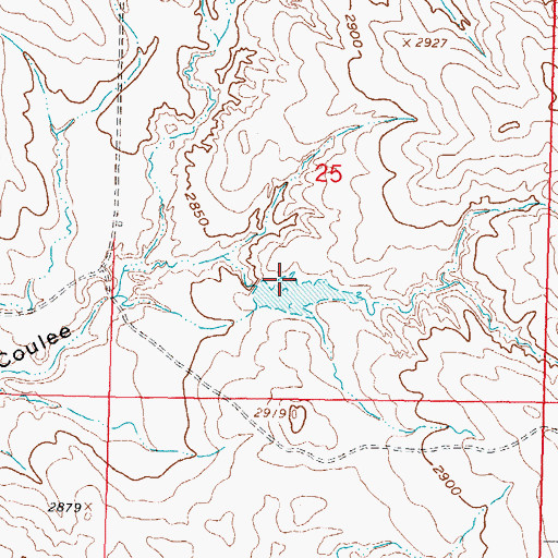 Topographic Map of Cherry Creek Number 5 Dam, MT