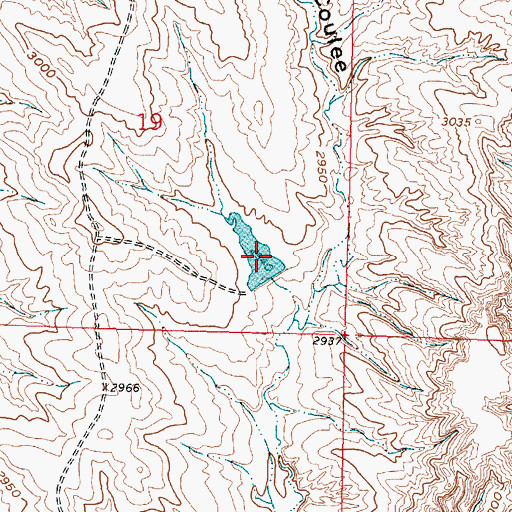 Topographic Map of Cherry Creek Number 7 Dam, MT