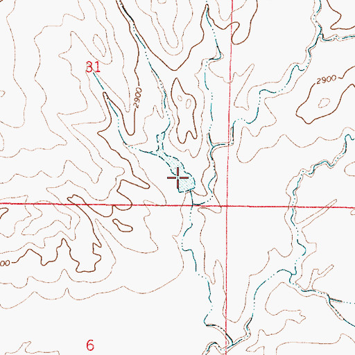 Topographic Map of Janitell Number 1 Dam, MT