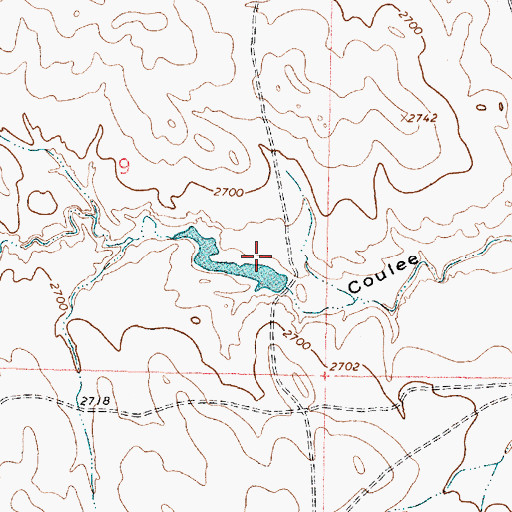 Topographic Map of Taylor Number 2 Dam, MT