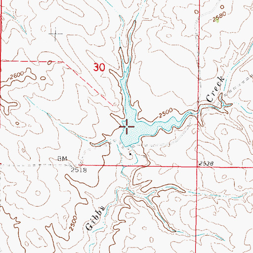 Topographic Map of Jeffrey Number 2 Dam, MT