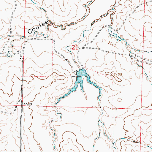 Topographic Map of Karen Number 6 Dam, MT