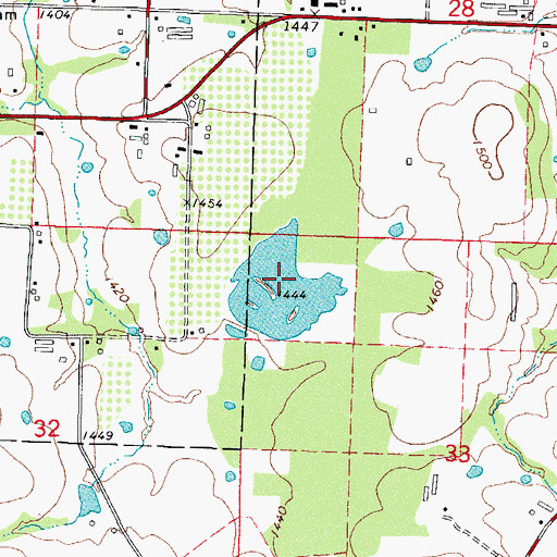 Topographic Map of Rodgers Lake, AR
