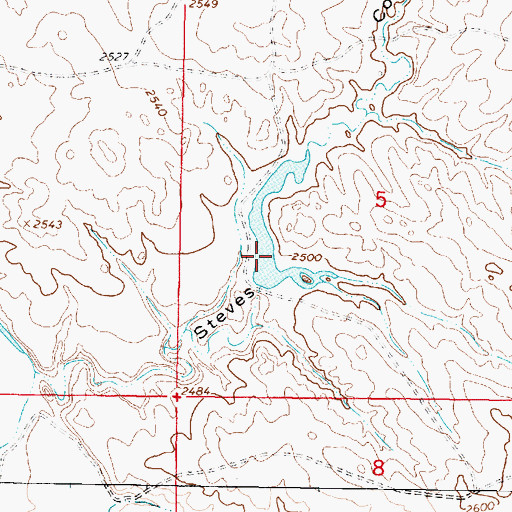 Topographic Map of Stevens Coulee Number 1 Dam, MT