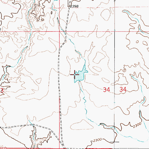 Topographic Map of Saucer Number 3 Dam, MT