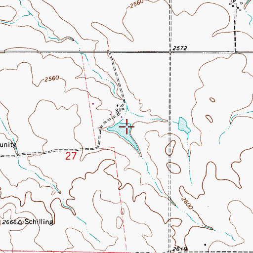 Topographic Map of Saucer Number 1 Dam, MT