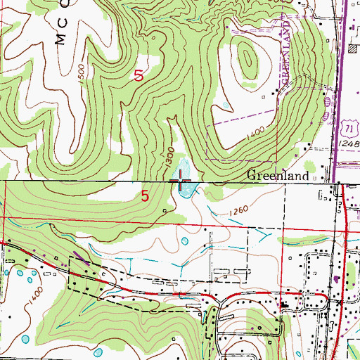 Topographic Map of Adams Lake Dam, AR