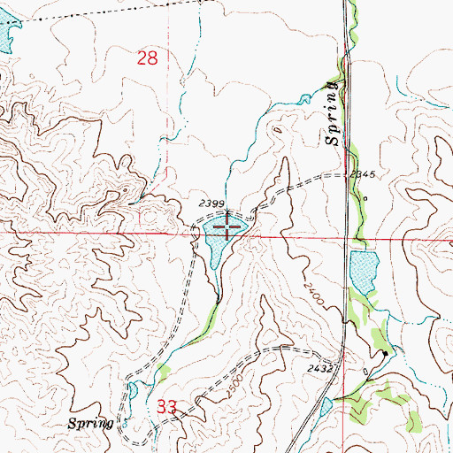 Topographic Map of Wesley Number 2 Dam, MT