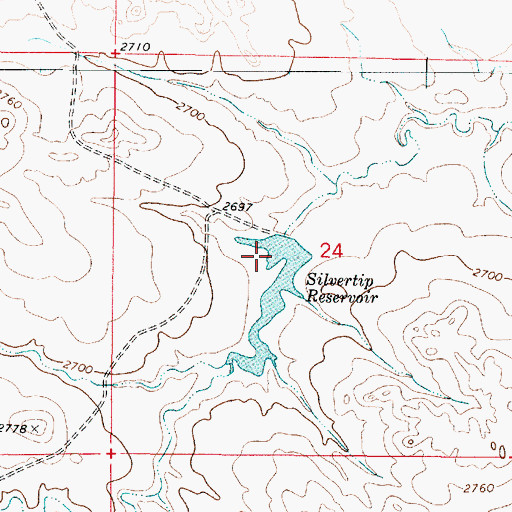 Topographic Map of Silvertip Dam, MT