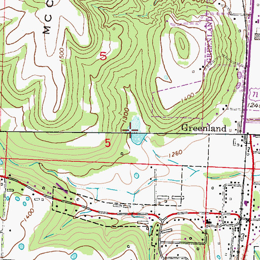 Topographic Map of Adams Lake, AR