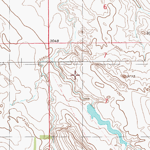 Topographic Map of Lazy E Bar 9 Dam, MT