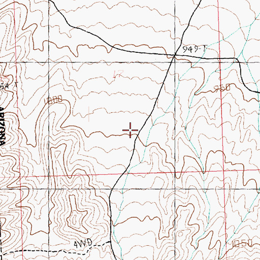 Topographic Map of Middle Canyon, AZ