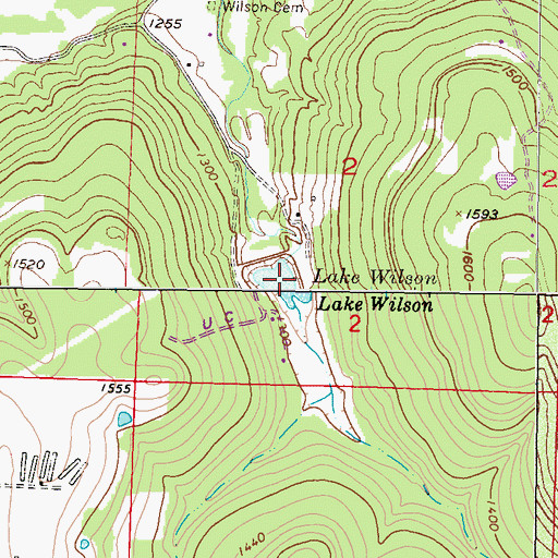 Topographic Map of Wilson Lake Dam, AR