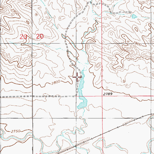 Topographic Map of Oscar Number 1 Dam, MT