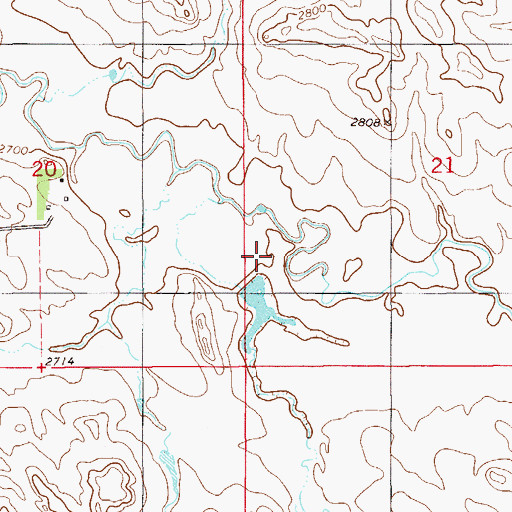 Topographic Map of Oscar Number 6 Dam, MT