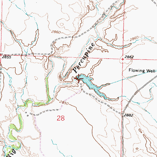 Topographic Map of Hunt Number 7 Dam, MT