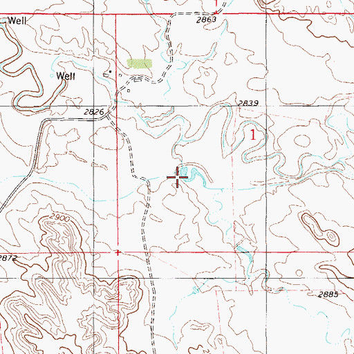 Topographic Map of Thielen Number 1 Dam, MT