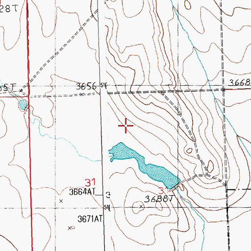 Topographic Map of Ernie Number 1 Dam, MT