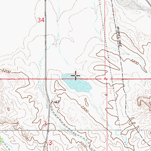 Topographic Map of Myron Number 2 Dam, MT