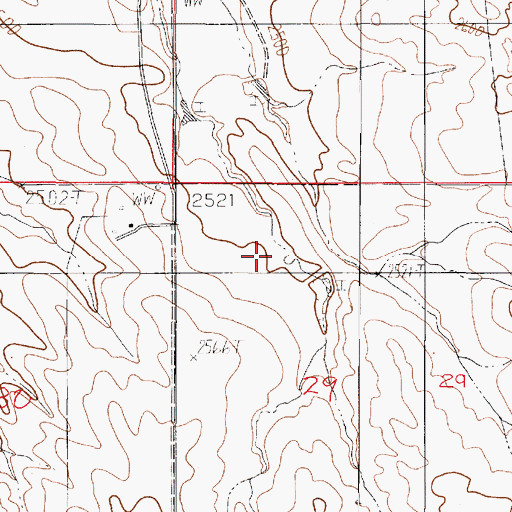 Topographic Map of Jonas Number 1 Dam, MT