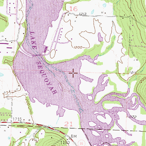 Topographic Map of Lake Sequoyah, AR