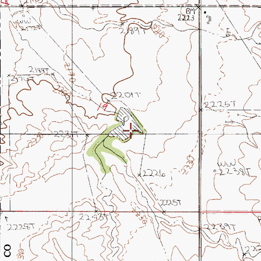 Topographic Map of H S Dam, MT