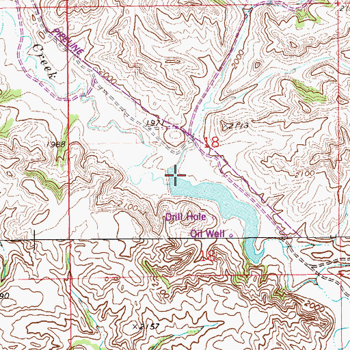 Topographic Map of Trudell Number 1 Dam, MT