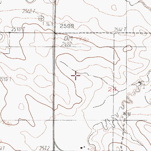 Topographic Map of Wheatley Farms Number 1 Dam, MT