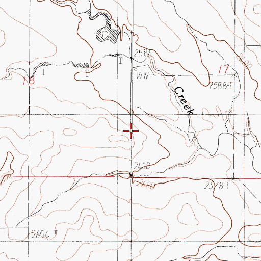 Topographic Map of Mathilda Number 1 Dam, MT