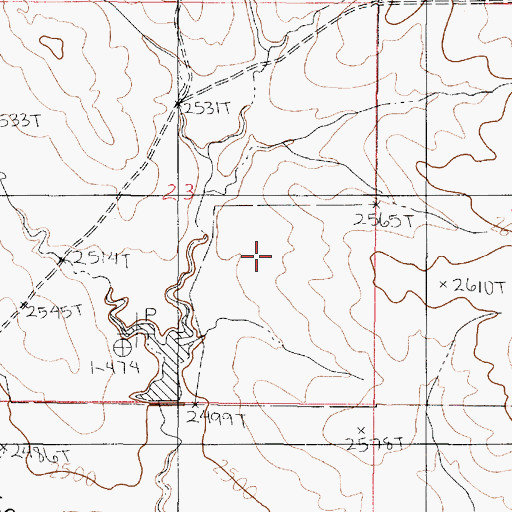 Topographic Map of Nerud Ranch Number 1 Dam, MT