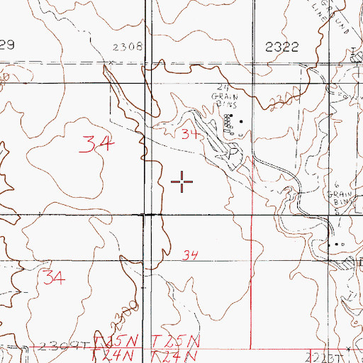Topographic Map of Paul Huber Dam, MT