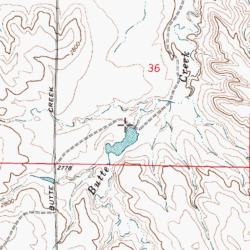 Topographic Map of Montana Number 9 Dam, MT