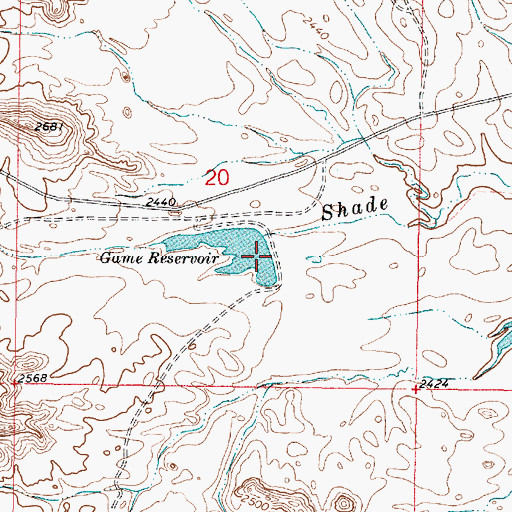 Topographic Map of Game Reservoir Dam, MT