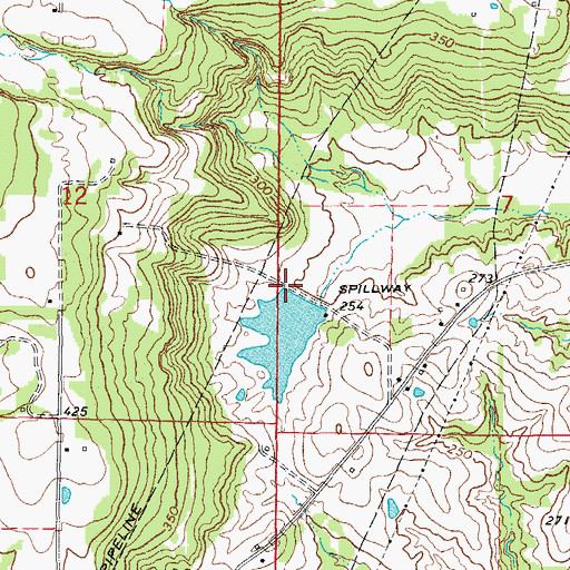 Topographic Map of Smith Lake One Dam, AR