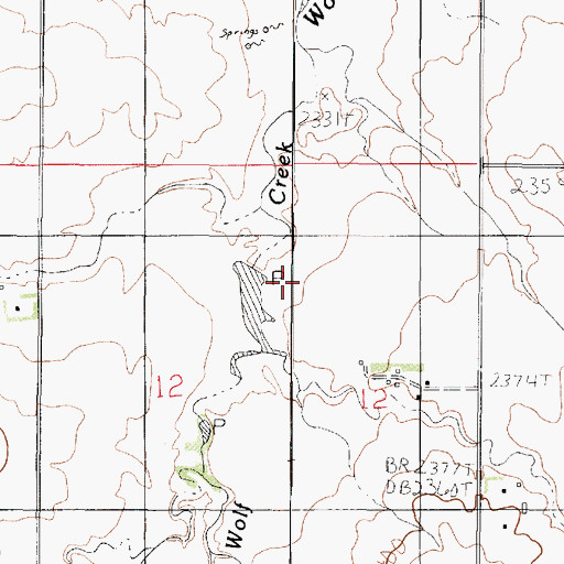 Topographic Map of Eugene S Number 1 Dam, MT