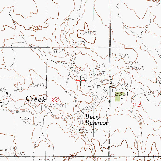 Topographic Map of Berrys Land Dam, MT