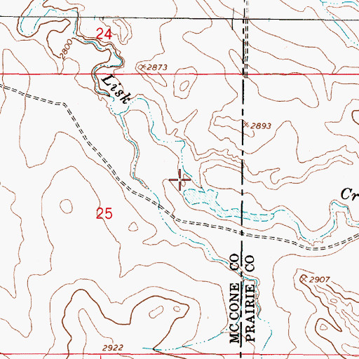 Topographic Map of Wackle Dam, MT