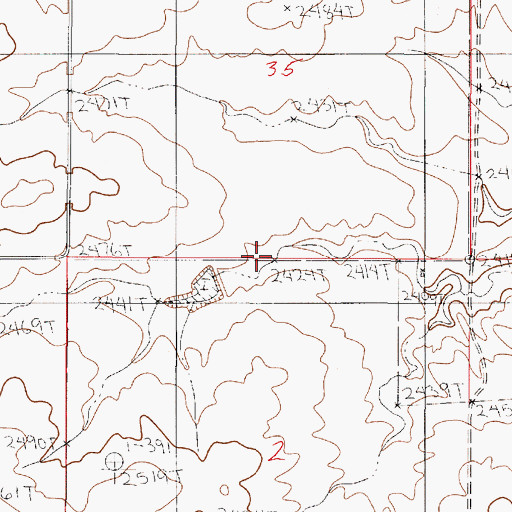 Topographic Map of Tillman Number 3 Dam, MT