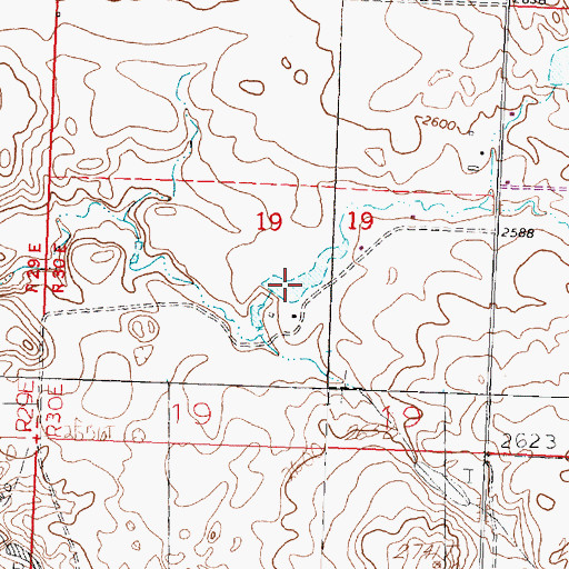 Topographic Map of Onwatt Dam, MT