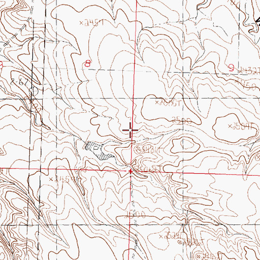 Topographic Map of Steak Dam, MT