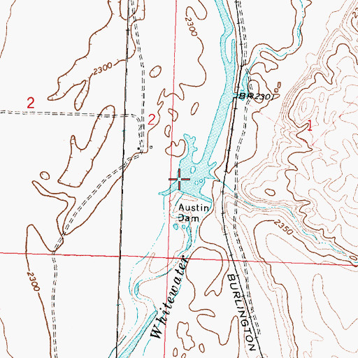 Topographic Map of Austin Dam, MT