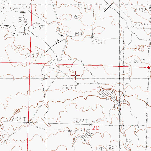 Topographic Map of Burke Number 1 Dam, MT