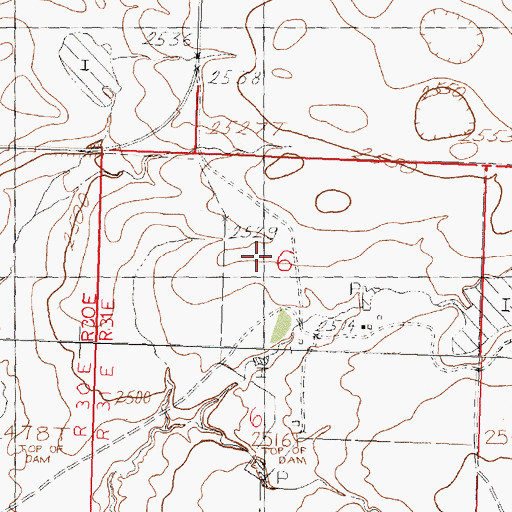 Topographic Map of Colen Dam, MT