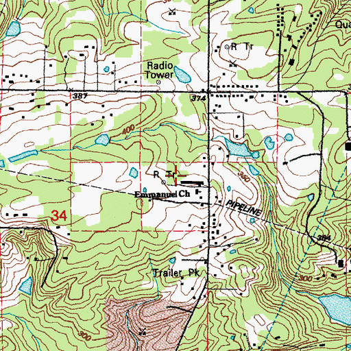Topographic Map of Wyldewood Lake Dam, AR